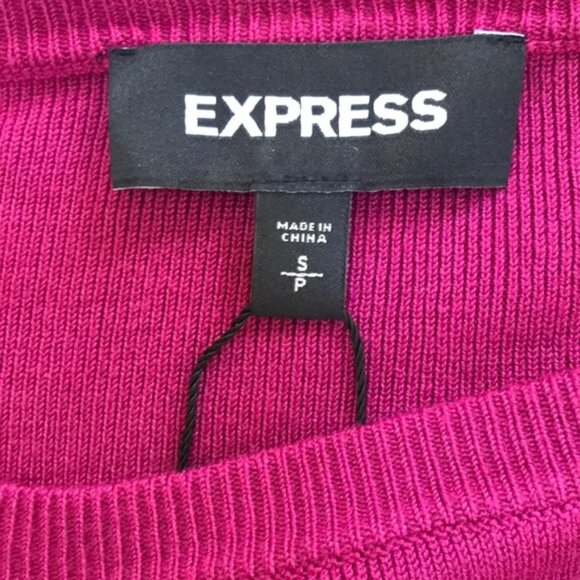 NWT! Express Sz S majenta balloon sleeve sweater - Picture 4 of 8